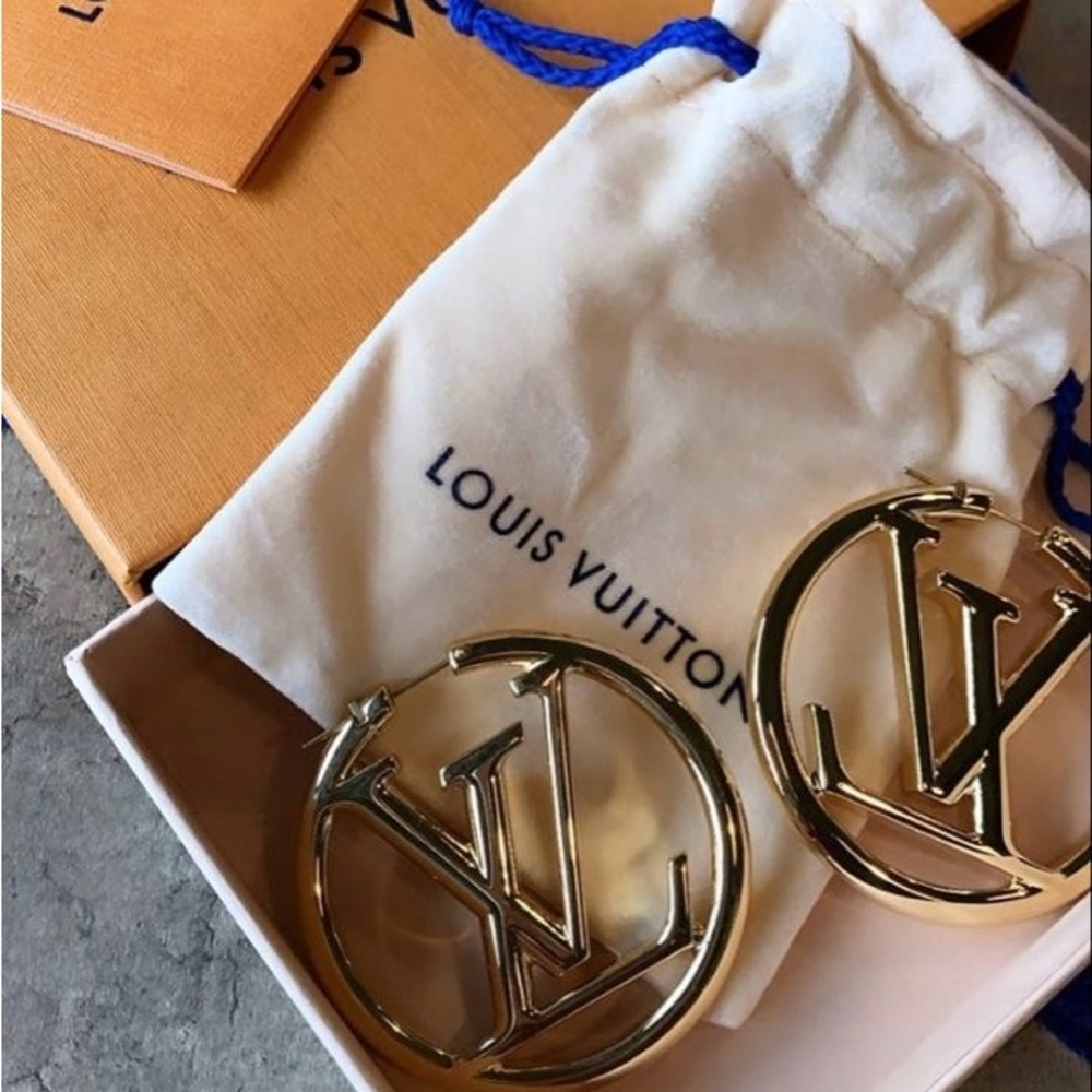 Louis Vuitton Gold Monogram Earrings